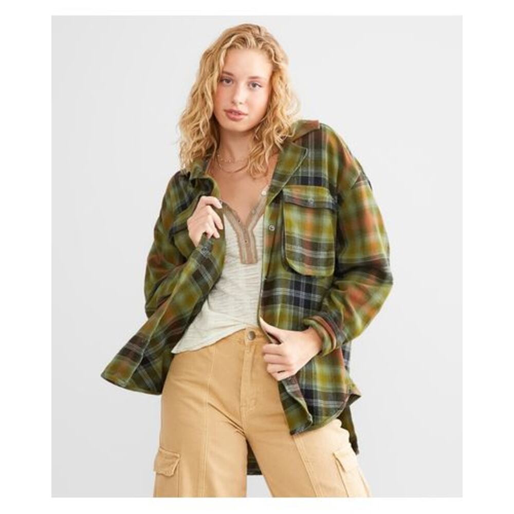 Free People Womens Izzie Cotton Button Front Cargo Shacket Size S 100% Cotton - Picture 3 of 12